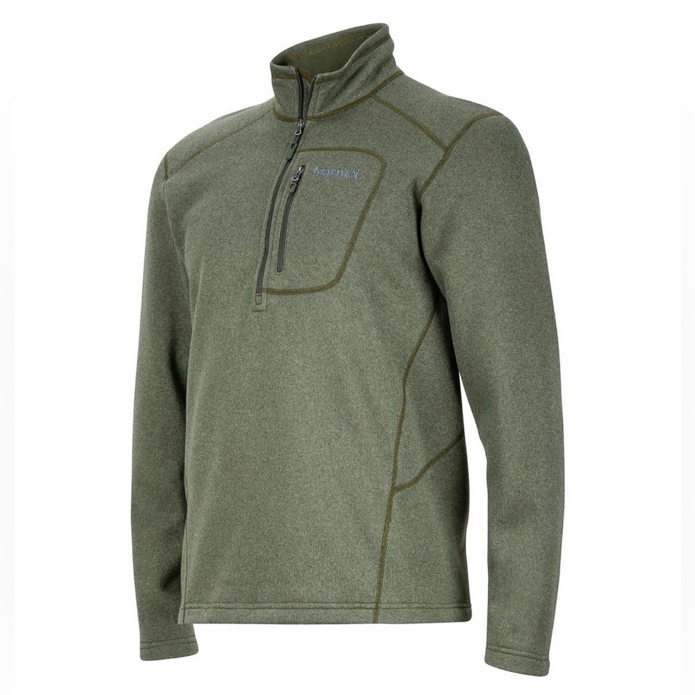 Marmot Drop Line 1/2 Zip Fleece Jacket Olive Green Men's Size XL Outdoor Hiking